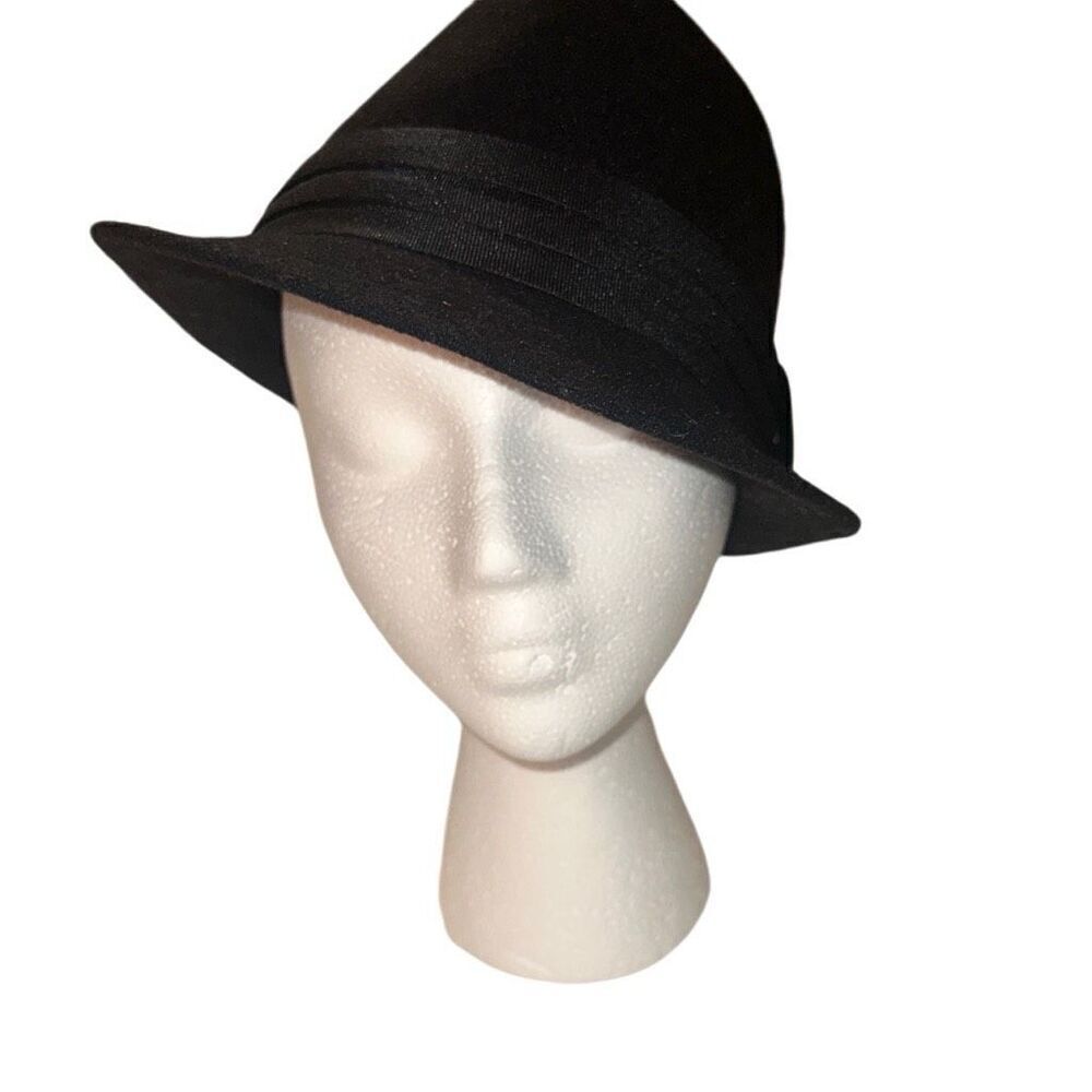 NEW David & Young Black Classic Short Brim Manhattan Felt Fedora Hat One Size